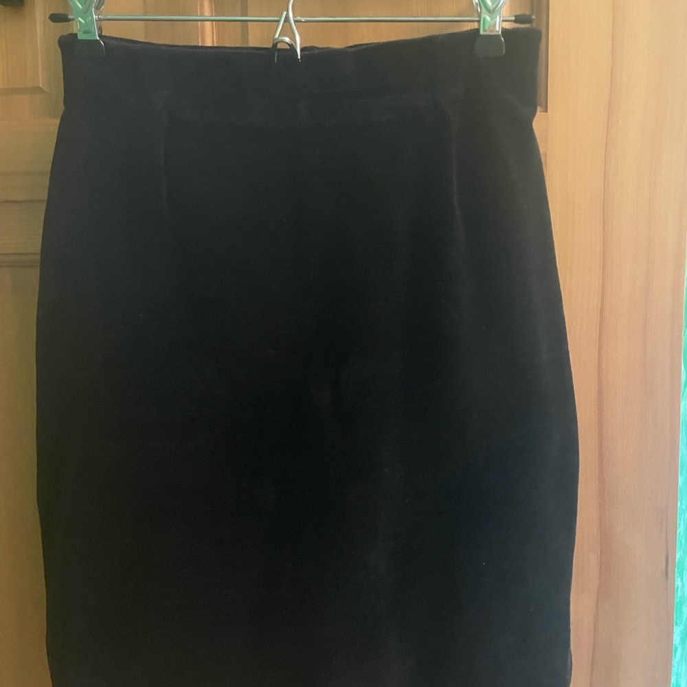 Vintage Black Velvet Pencil Skirt Size Small
